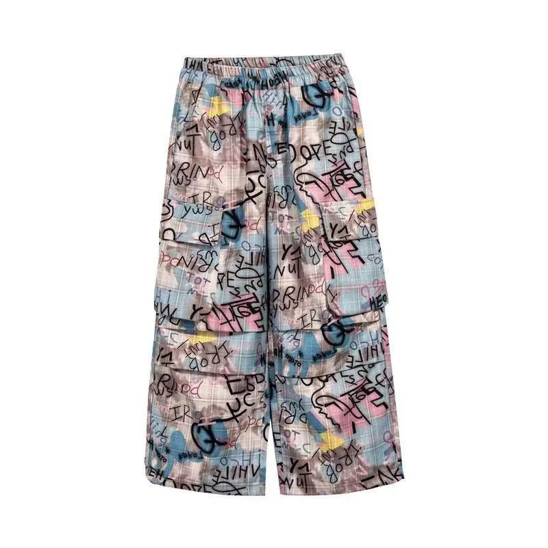 HEARUJOY  -  American Camouflage Fashion Spliced Multi-pocket Wide-leg Pants Men Y2k Gothpunk Street Hip-hop Loose Oversized Jeans Women