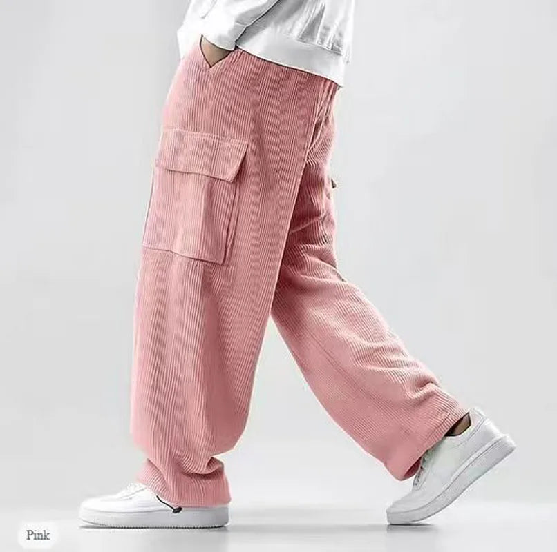 HEARUJOY  -  Autumn Mens Joggers Straight Pants Streetwear Loose Oversized Joggers Sports Sweatpants Men Multi-pocket  Long Pants For Male