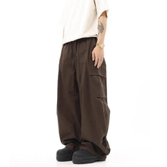 Hearujoy Spring And Autumn New American Retro Legged Loose Overalls Hip Hop Versatile Solid Color Wide Leg Floor-Mopping Casual Pant