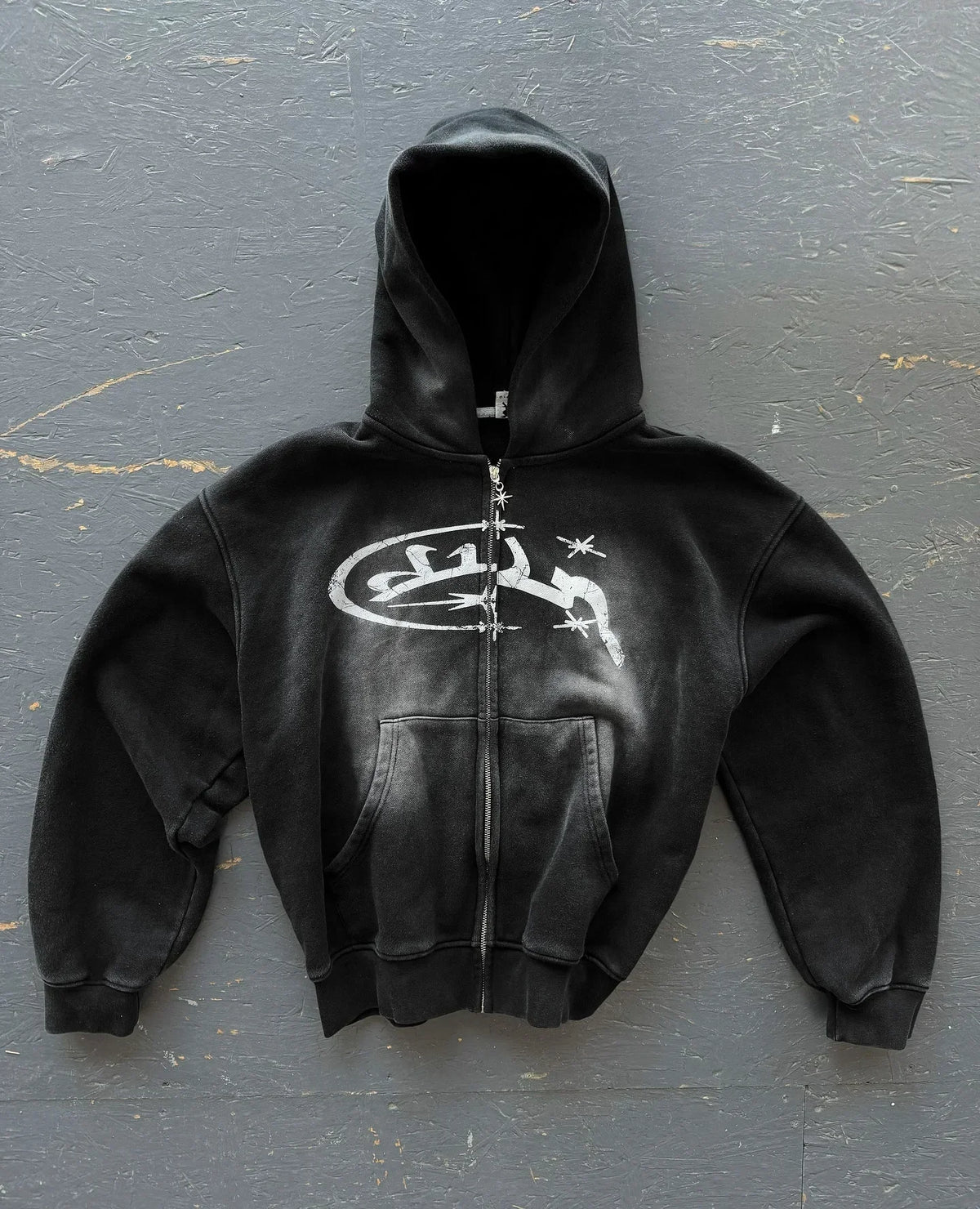 Hearujoy Y2K New Vintage Wash Zip Up Hoodie Fashion Embroidery Hooded Couple's High Street Hip Hop Harajuku Punk Loose Long Sleeve Coats