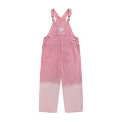 HEARUJOY  -  Tie Dye Gradient Star Embroidered Denim Overalls For Men And Women Loose Casual Suspender Jumpsuit Streetwear Jeans Trousers