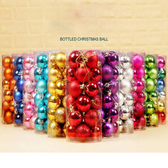 YICKYUE  -  24Pcs Colorful Christmas Tree Balls Xmas Decorations Glitter Baubles Hanging Ornaments Holiday Party Home Store Decor Props