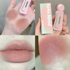 YICKYUE  -  1Pc Velvet Matte Cream Lip Mud Nude Pink Lipstick Moisturizing Lasting Lip Glaze Korean Waterproof Long Lasting Makeup Cosmetics