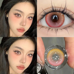 YICKYUE  -  Color Contact Lenses With Degree Pink Pupils Beautiful Contact Korean Lenses Makeup Yearly Use 2pcs/pair Fast Shipping