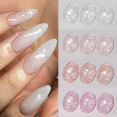 YICKYUE  -  10ml  Reflective Glitter Gel Polish Galactic Pink Sparking Glitter Ultra Shine Soak Off UV LED Nail Art Manicure