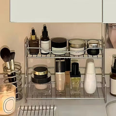 YICKYUE  -  stainless steel kitchen rack, multi-functional storage shelf, suitable for spices, jars and bathroom supplies, desktop organizer