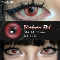 YICKYUE  -  1 Pair Cosplay Color Contact Lenses Crazy Red Anime Contact Lenses For Halloween Role Play Party Cosmetic Holidays