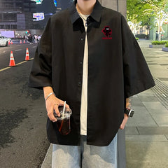 YICKYUE  -  Men's Oversized Shirts Fashion 5XL White Mens Blouse Anime Print Oversize Shirt Casual Wear Summer for Men New Clothing