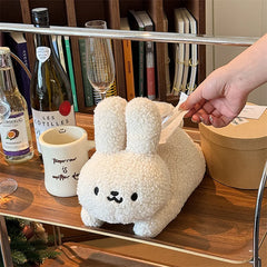 YICKYUE  -  Cute Plush Rabbit Tissue Box Holder Organizer Living Room Napkin Storage Box Home Decoration Kawaii Tissue Case Napkin Dispenser