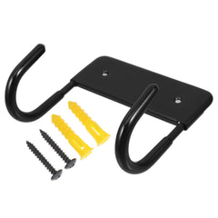 YICKYUE  -  Metal Wall Mounted Iron Board Holder Double Hook Black Laundry Room Ironing Board Storage Rack Organizer Space Saving