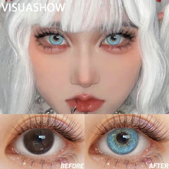 YICKYUE  -  6 Months Disposable Kawaii Green Anime Cosplay Colored Contact Lenses for Coser Daily Party Eye Beauty Soft Contacts