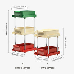 YICKYUE  -  Multifunction Coffee Tea Pod Storage Organizer Rack with Drawers Office Home Coffee Bars 2/3-Tier Desktop Shelf Sliding Drawers