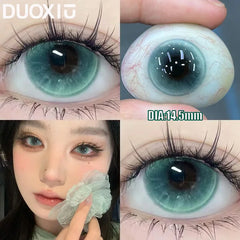 YICKYUE  -  1 Pair Korean Lenses Contact Lenses with Prescription Green Lenses Eyes Colorful Beauty Lenses Yearly Use Natural Pupils