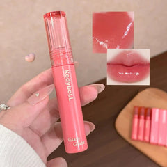 YICKYUE  -  Water Light Mirror Lip Gloss Long Lasting Moisturizing Orange Red Lip Glaze Nourishing Glossy Liquid Lipstick Makeup Cosmetics