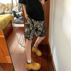 Hearujoy Mens Shorts Workwear Camouflage Pocket Shorts Breathable Daily Casual Personality Versatile Shorts Men'S Clothing Summer New