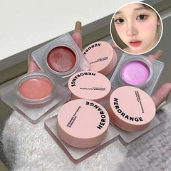 YICKYUE  -  Chestnut Red Facial Blush Contouring Cream Cheek Rouge Rose Brown Mud Palette Waterproof Monochrome Brighten Blush Cream Makeup