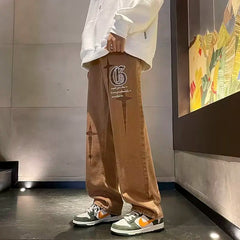Hearujoy Men's Retro Jeans Neutral Wide Leg Denim Trousers Loose Straight  Man Jeans Streetwear Boy Casual Baggy Hip Hop New Y2K