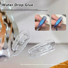 YICKYUE  -  Spring & Summer New Waterdrop Top Coat Gel High Gloss Crystal Plating Sealer Clear Water Drop Design 3D No-Wipe Gel Nail Polish