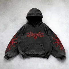 Hearujoy Y2k Hoodie New Leaf pattern Camouflage Loose Sweatshirt Mens Womens American Retro Street Hip Hop Streetwear Unisex Camo Hoodies