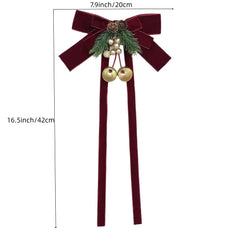 YICKYUE  -  1/2pcs Christmas Red Curtain Tie-Backs, Curtain Tie-Back Additions, Red Bow, Pinecone, Golden Small Bell Decoration, Home Decor