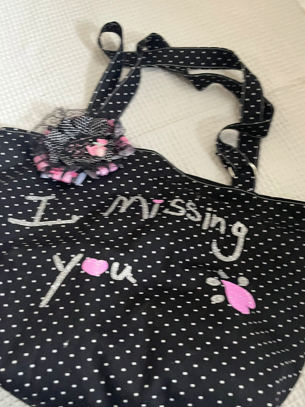 YICKYUE  -  Korean Vintage Canvas Shoulder Bag Women Cute Lace Large Capacity Tote Bag Multi Pocket Handbag Fashion Round Dot Underarm Bag