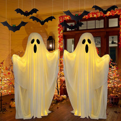 YICKYUE  -  85/165CM Life-Size Scary Standing Ghost Glow-in-the-Dark Outdoor Halloween Decoration for Front Door Garden Haunted House