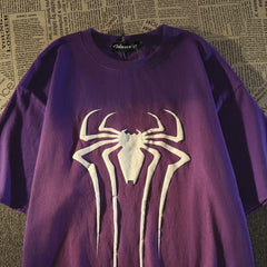 HEARUJOY  -  New American Retro Spider Print T shirt Women's Hot Sale Loose Street men Dopamine Tops summer vintage gothic y2k clothes