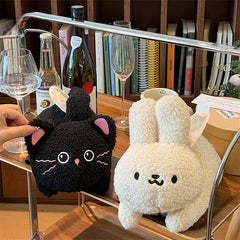 YICKYUE  -  Cute Plush Rabbit Tissue Box Holder Organizer Living Room Napkin Storage Box Home Decoration Kawaii Tissue Case Napkin Dispenser