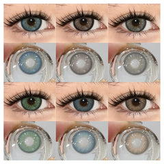 YICKYUE  -  1 Pair Green Colored Contact Lenses Gray Eyes Natural Blue Eyes Contact Lens Eye Makeup Beauty Beautiful Pupils