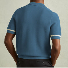 HEARUJOY  -  Summer New Men's Sexy Hollow Knitted Short Sleeve Shirt Retro Fashion Trend Casual Simple Loose Seaside Vacation Men's Tops