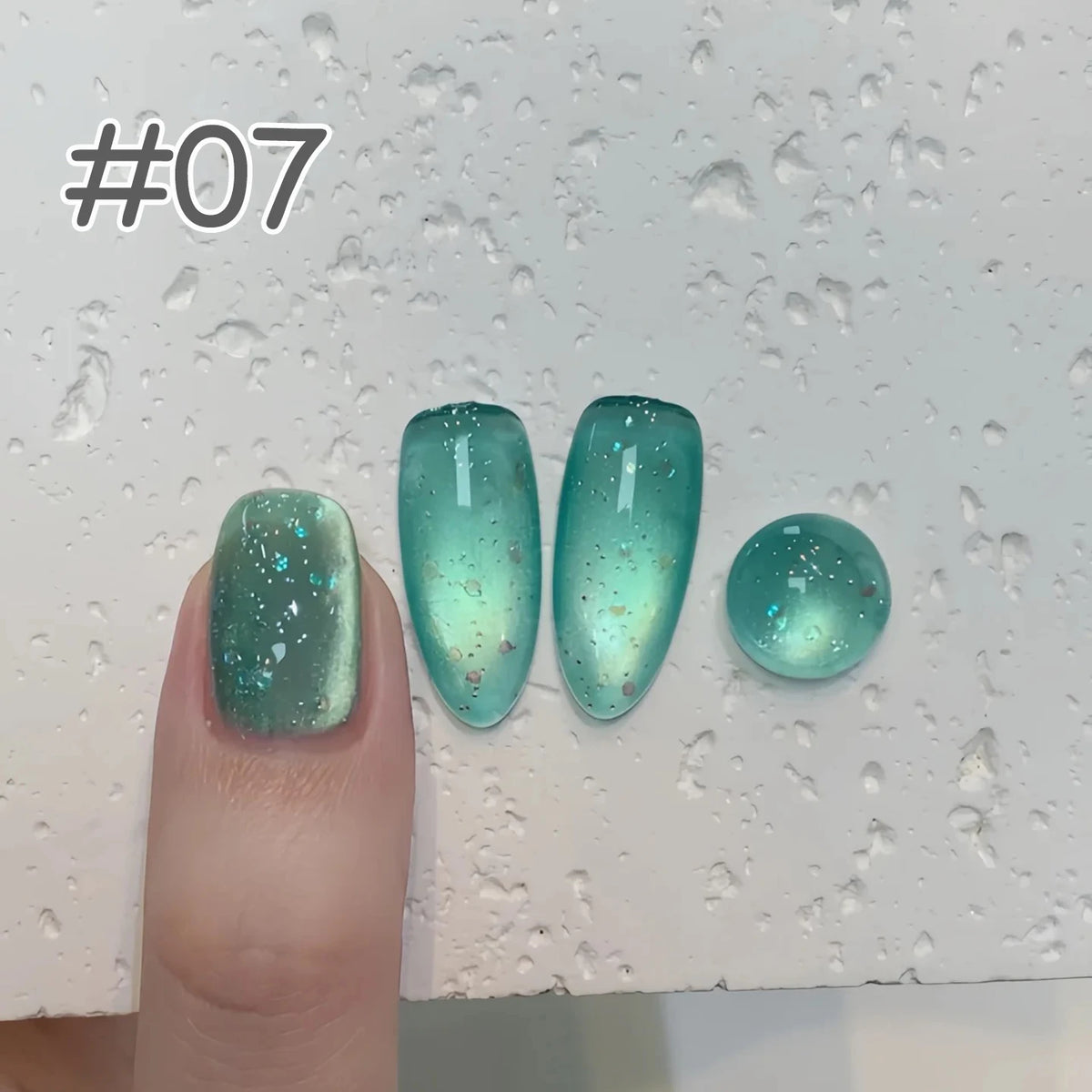 YICKYUE  -  1-16pcs TC Summer Popular Refreshing Colorful Bubble Water Cat Eye Gel Nail Polish Super Glitter Glass Bead Nail Salon Nail Art
