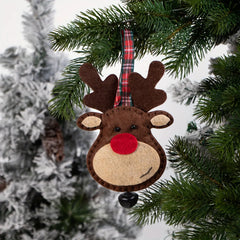 YICKYUE  -  6 Pcs Set Christmas Tree Ornament Hanging Decorations, Reindeer And Bell-Shaped Pendants, Suitable For Decorating Living Room