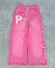 Hearujoy Y2k women pants Street hip hop retro straight leg pants letter print casual loose pants High street Harajuku fashion sweatpants