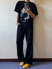 HEARUJOY  -  Casual Loose Fit Straight Leg Sports Sweatpants Comfortable Autumn American Sle Men's Pants Cleanfit Drapey Loose Pants
