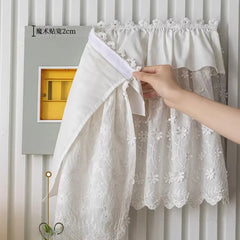 YICKYUE  -  Creative Curtain Sweet Princess Wind Lotus Leaf Edge Lace Small Window Electric Meter Network Cable Boxes Decorative No Drilling