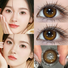 YICKYUE  -  2pcs/pair Yearly Colored Pupils Natural Contact Lenses with Diopters Beauty Purple Korean Lenses Cosmetics Fast Shipping