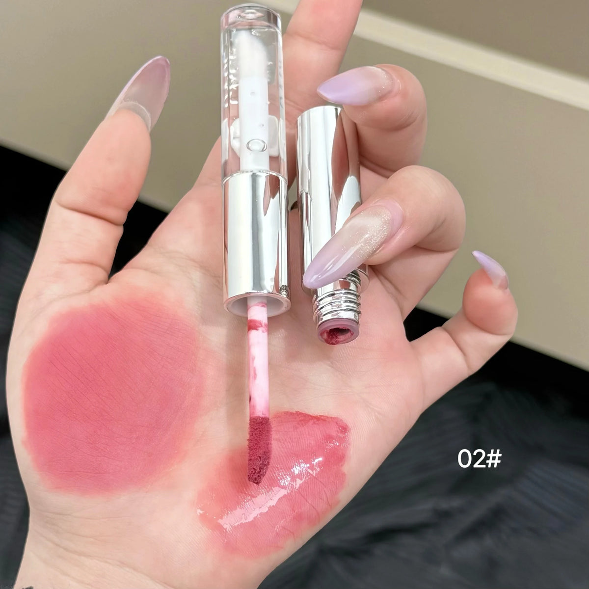 YICKYUE  -  Double Ended Lipgloss Moisturizing Makeup Matter Liquid Lipstick And Mirror Water Glazed Lip Gloss Hydrating Lip Tint