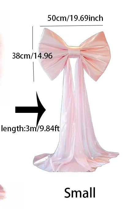YICKYUE  -  1pc Giant Pink Bow Party Decoration, Elegant Festival Event Decoration Polyester Pendant Suitable for Weddings and Celebrations