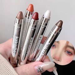 YICKYUE  -  Metallic Glitter Eyeshadow Stick Matte Red Waterproof Shimmer Lying Silkworm Long Lasting High Gloss Pearlescent Eyeshadow Pen