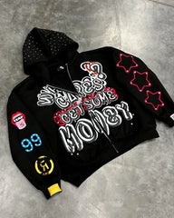 HEARUJOY  -  Y2k Retro Classic Clothing Gothpunk Hip-hop Rock Oversized Sweatshirt Men Y2k American Street Trendy Zipper Hoodie Women