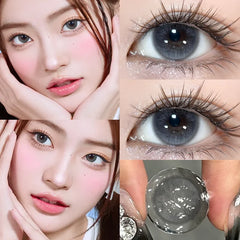 YICKYUE  -  2pcs/pair Yearly Colored Pupils Natural Contact Lenses with Diopters Beauty Purple Korean Lenses Cosmetics Fast Shipping