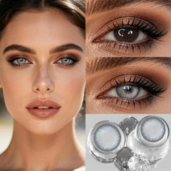 YICKYUE  -  6 Months Disposable Colored Contact Lenses 2Pcs Cleopatra Vivid Brown Breathable Contacts Natural Eye Beauty Eyewear