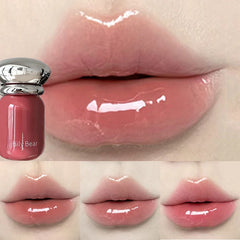 YICKYUE  -  Nude Pink Hydrating Moisturizing Water Light Mirror Lip Gloss Lipstick Lasting Waterproof Non Stick Cup Korean Style Lip Makeup