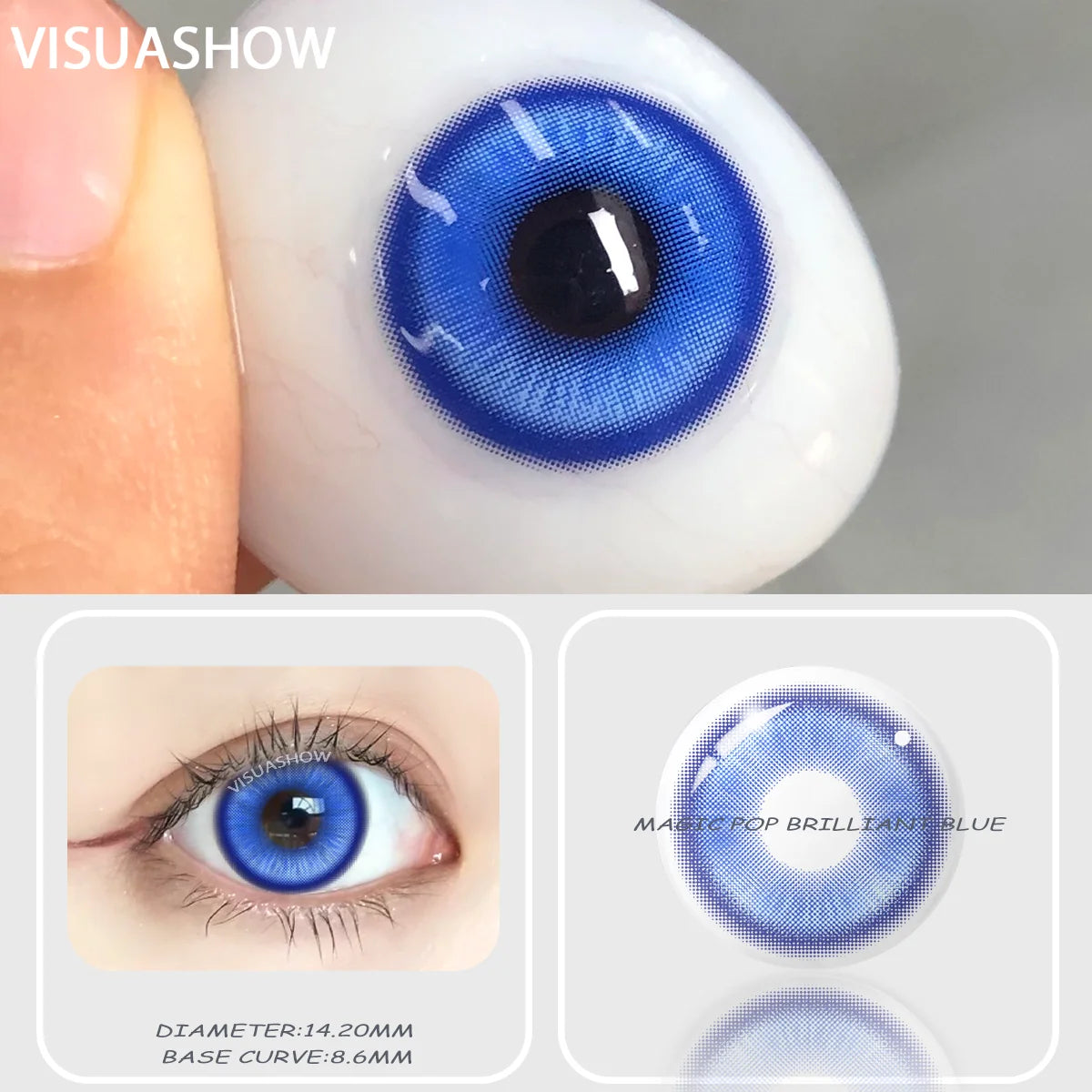 YICKYUE  -  1 Pair Anime Cosplay Colored Contact Lenses, Yearly Disposable Soft Lens, Magic Pop Style for Party & Cute Eye Beauty