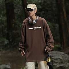 HEARUJOY  -  Y2k T Shirt for Men Autumn Oversized Long-Sleeved Tees Men Clothing Letter Printed Gym Anime Shirt Tops Man Graphic T Shirts