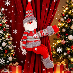 YICKYUE  -  Christmas Curtain Buckle 3D Santa Claus Sonwman Curtain Tieback Window Lamp Decor Supplies Christmas Home Decoration