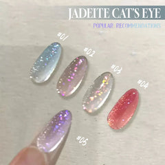 YICKYUE  -  New Ice Clear Glittering Magnet Cat Eye Nail Glue Crystal Stone Glass Bead Cat Eye Gel Nail Polish Christmas Nails