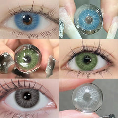 YICKYUE  -  1pair Gray Color Contact Lenses Softlens for Eyes Lenses Cosmetic Eyecontacts fast shipping Yearly Use