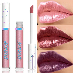 YICKYUE  -  12 Colors Pearlescent Lipstick Diamond Glitter Metallic Lip Gloss Long Lasting Waterproof Lip Glaze Professional Lip Makeup