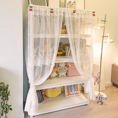 YICKYUE  -  Girlish Heart Lace Embroidery Dust Curtains Suitable for Bedroom Bookshelves Non Perforated Self Adhesive Decorative Curtains